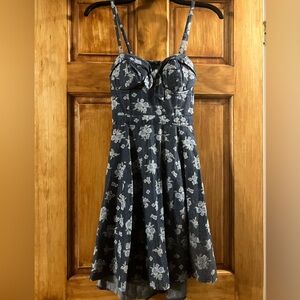 Jessica Simpson Sweetheart Open Back Blue Floral Sundress